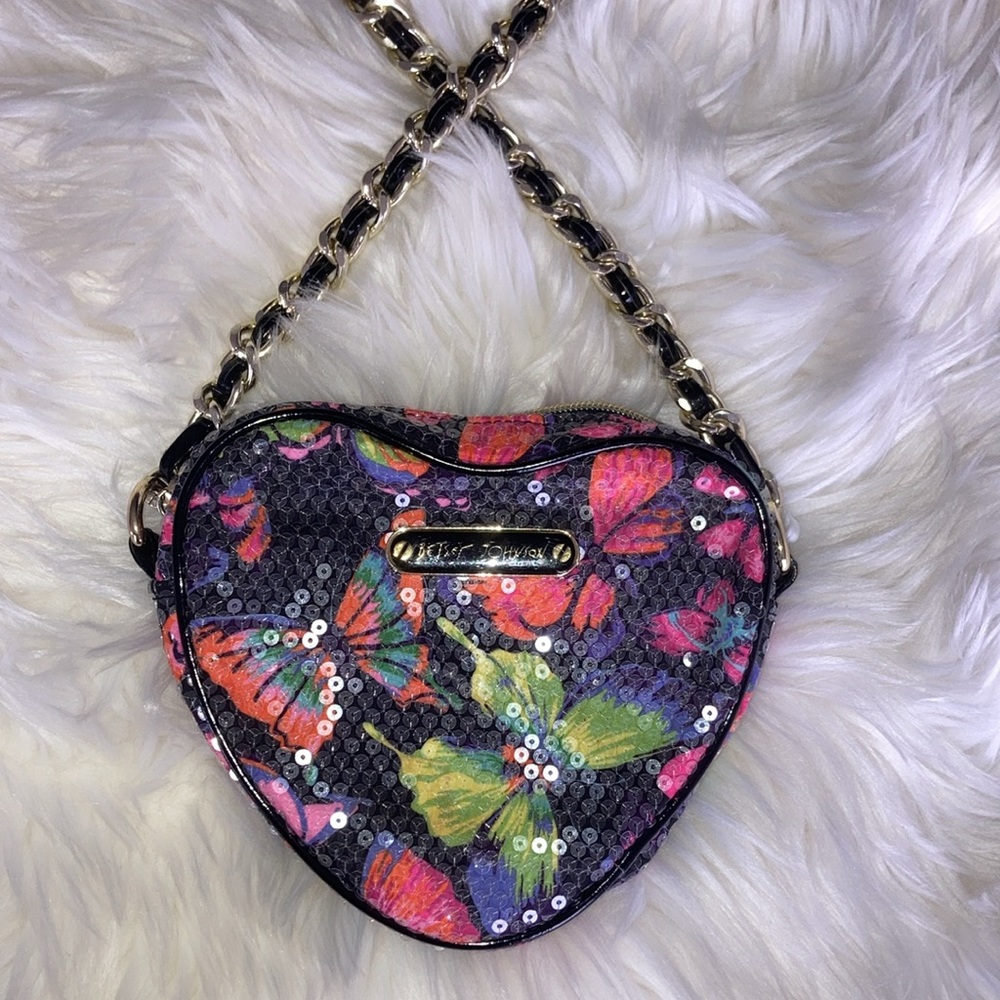 Betsey Johnson Multicolor Heart-Shaped Shoulder Bag